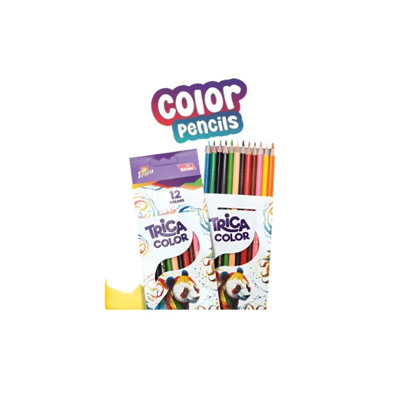 Bahadur Trica big size colored pencils 12 pcs jumbo coloring pencils for kids school drawing Pakistan
