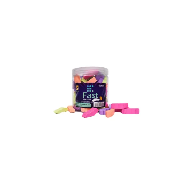 <h2>Deer Fast Soft Car Shape Erasers – Jar of 96 Pcs</h2>