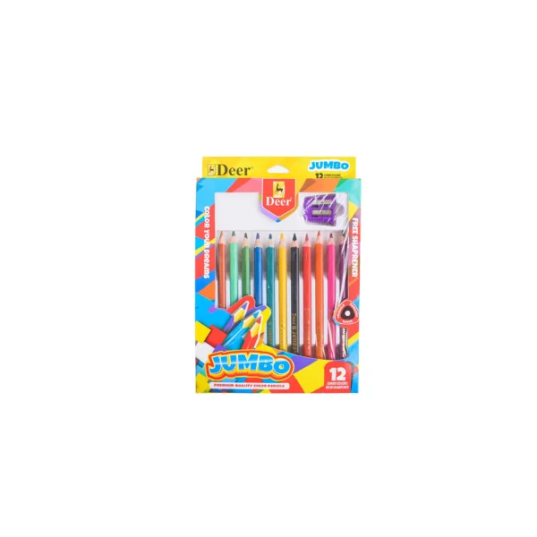 <h2>Deer Jumbo Triangular Color Pencils – 12 Pcs</h2>