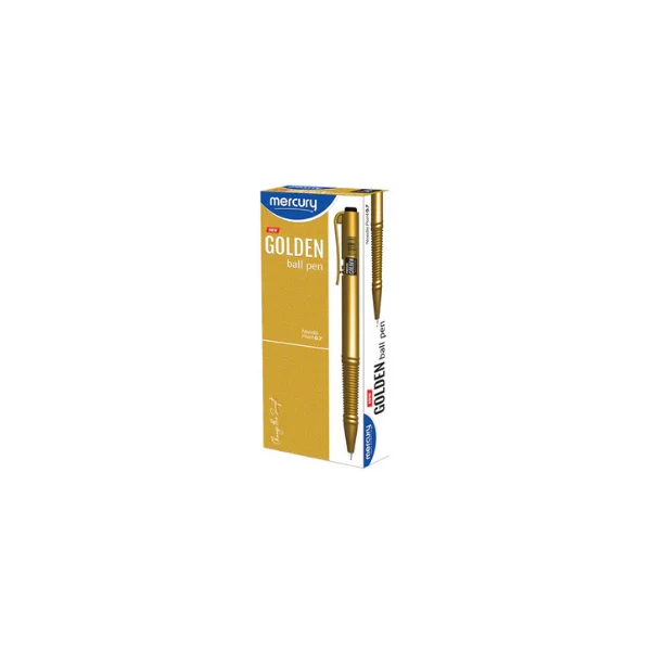 Mercuray Golden Ballpoint Pen Pack of 10 Pcs Executive Collection
