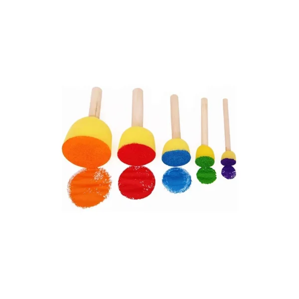 <h2>Round Foam Paint Brush Set – 5 Pcs Kids Painting Tools</h2>