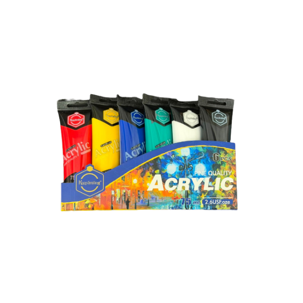 <h2>Keep Smiling Acrylic Paint Set – 6 Basic Colors 75ml</h2>