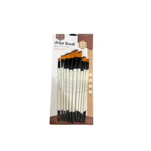 <h2>Keep Smiling Angular Artist Brush Set – 12 Pcs</h2>