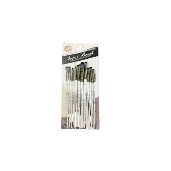 <h2>Keep Smiling White Artist Brush Set – 12 Pcs</h2>