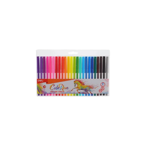 <h2>Deli EC10023 Felt Pen 10mm – 24 Colors Set</h2>