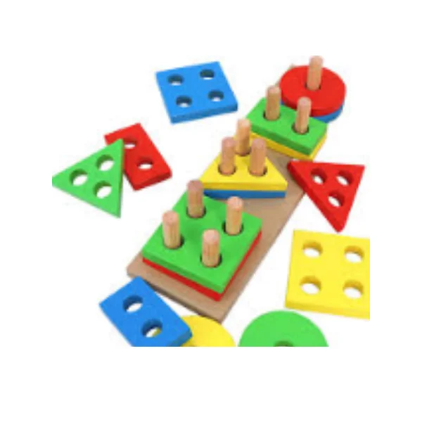 4 Column Wooden Shape Sorting
