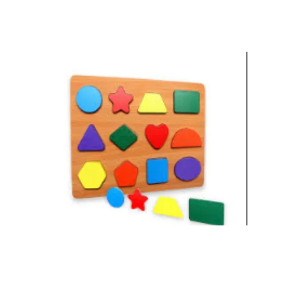 Wooden shapes puzzle board